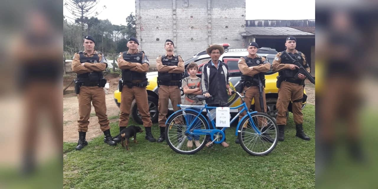 Em Prudentópolis policiais militares realizam o sonho do menino João Paulo
