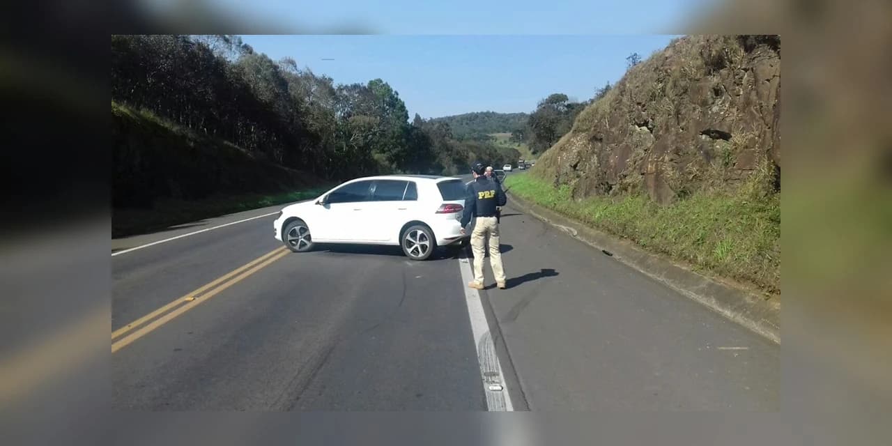 PRF atende colisão transversal em Guarapuava com vítima grave envolvendo veículo com placas de Prudentópolis