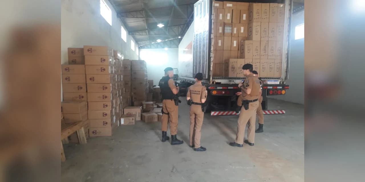 Quase 700 mil carteiras de cigarros contrabandeados foram apreendidas pela Polícia Militar em Prudentópolis
