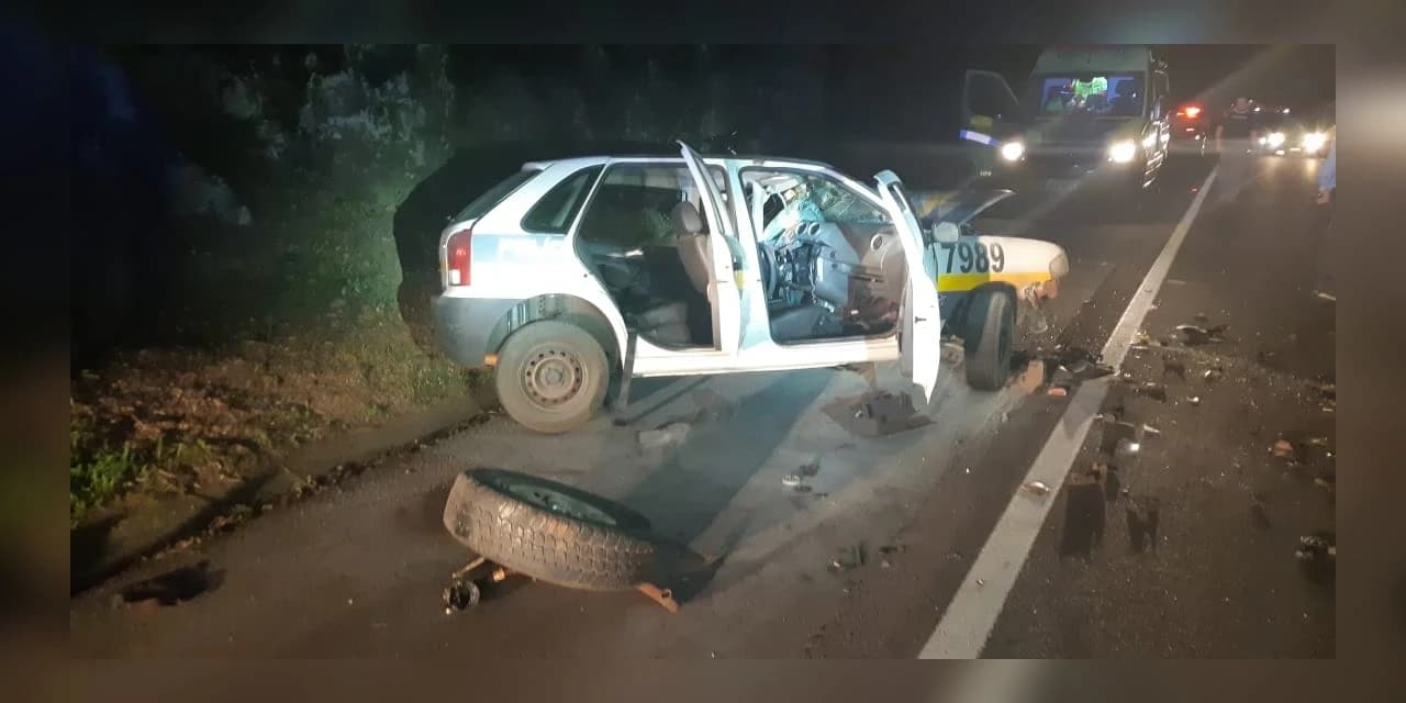 Policial Militar fica ferida em acidente com viatura, em Guaraniaçu