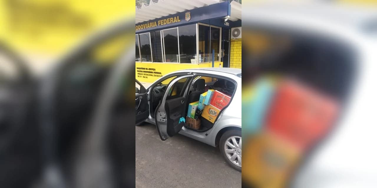 PRF fez apreensão de mercadorias proveniente do Paraguai na Br 277, em Irati