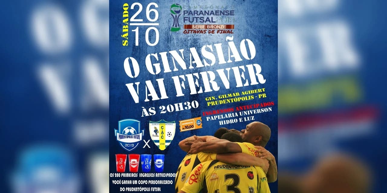Prude Futsal lança promoção esperando casa cheia no próximo sábado (26)
