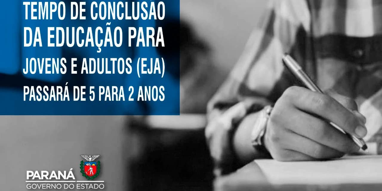 Tempo de conclusão da EJA passará de cinco para dois anos
