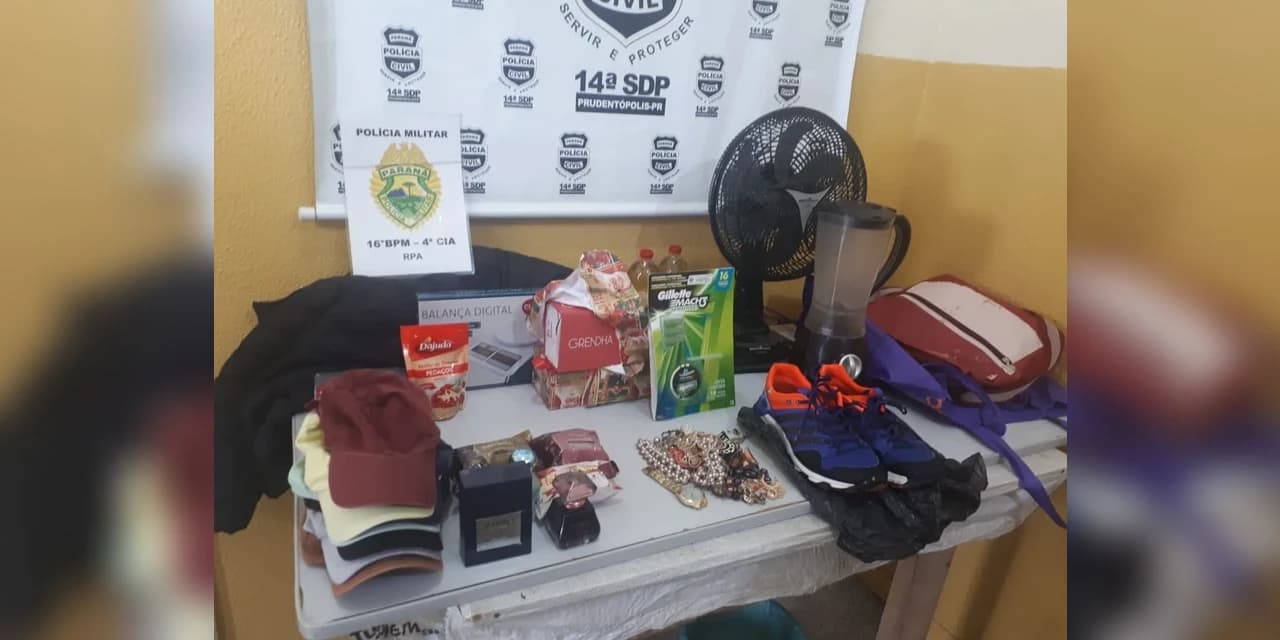 Individuo é preso com vários objetos furtados de uma residência em Prudentópolis