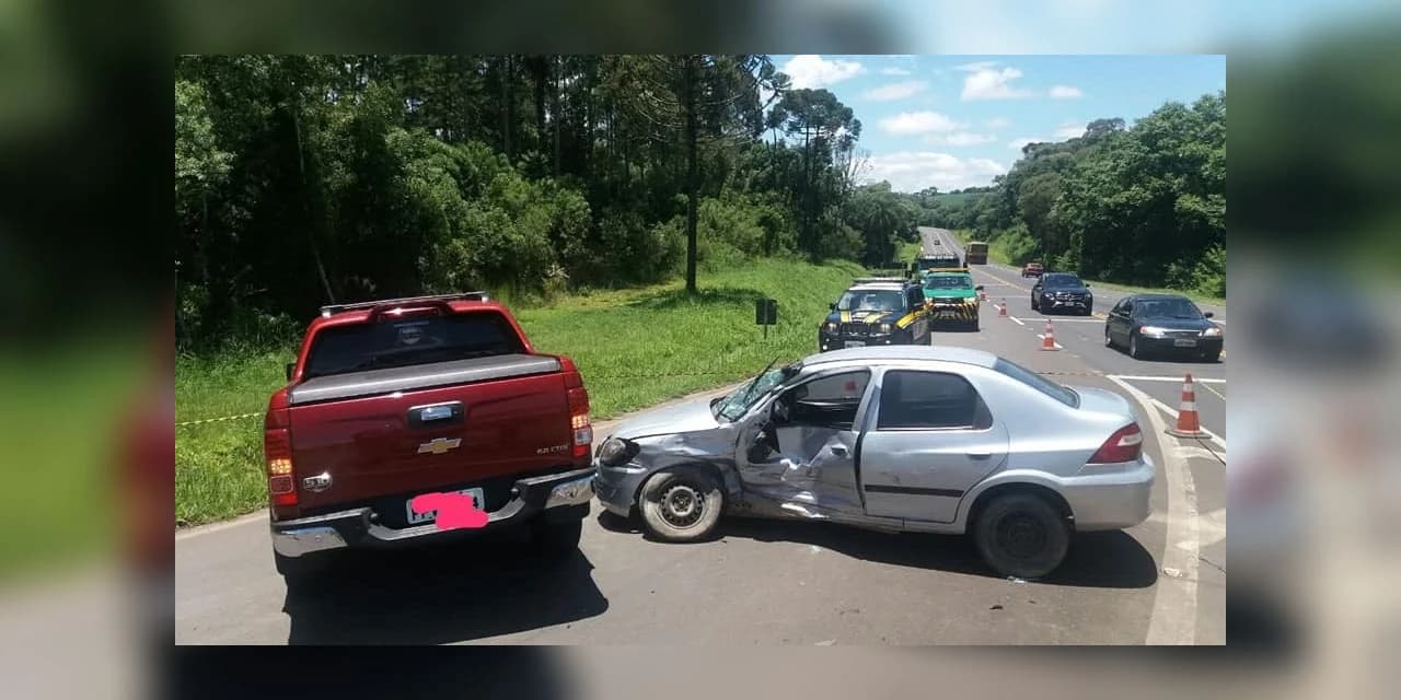 Em Prudentópolis PRF atende acidente com vítimas, na BR 277