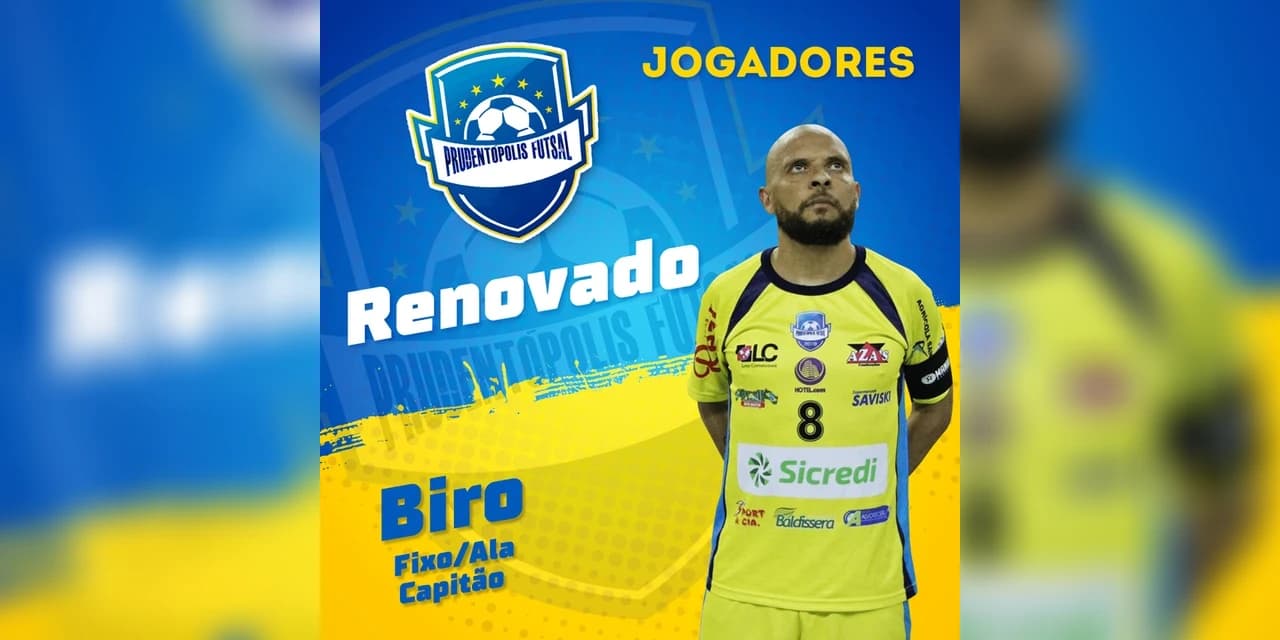 A camisa 8 tem dono! Prude Futsal anuncia renovação do capitão Biro.