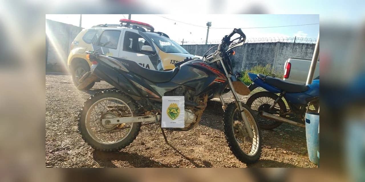 Polícia Militar recupera moto furtada no interior de Prudentópolis.