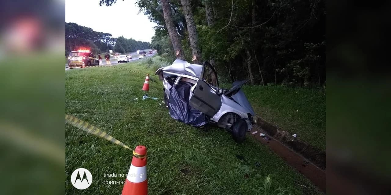 Pai e filha perdem a vida na 376 perto da Ambev em Ponta Grossa