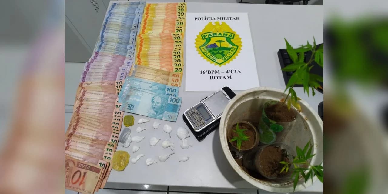 Rotam realiza operação contra o tráfico de drogas em Prudentópolis e encontra grande quantidade de drogas.
