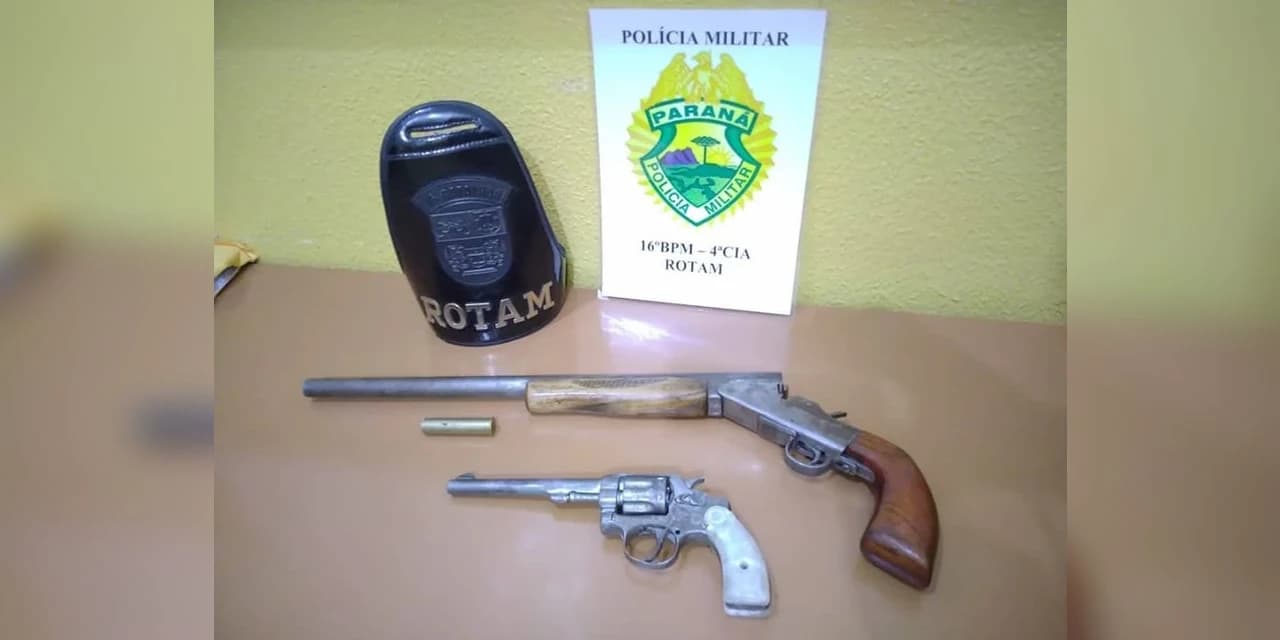 Adolescente é apreendido com duas armas de fogo na Vila Mariana em Prudentópolis