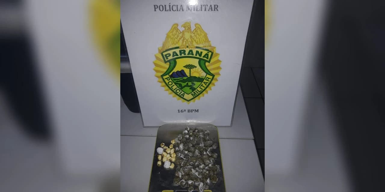 Adolescente é preso com 74 buchas de maconha em Prudentópolis.