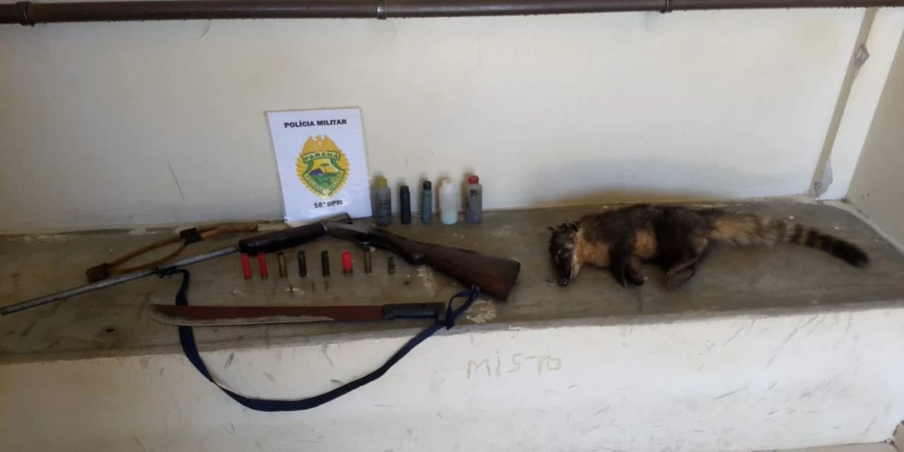 Em Candói homem é preso de posse de um animal silvestre abatido.
