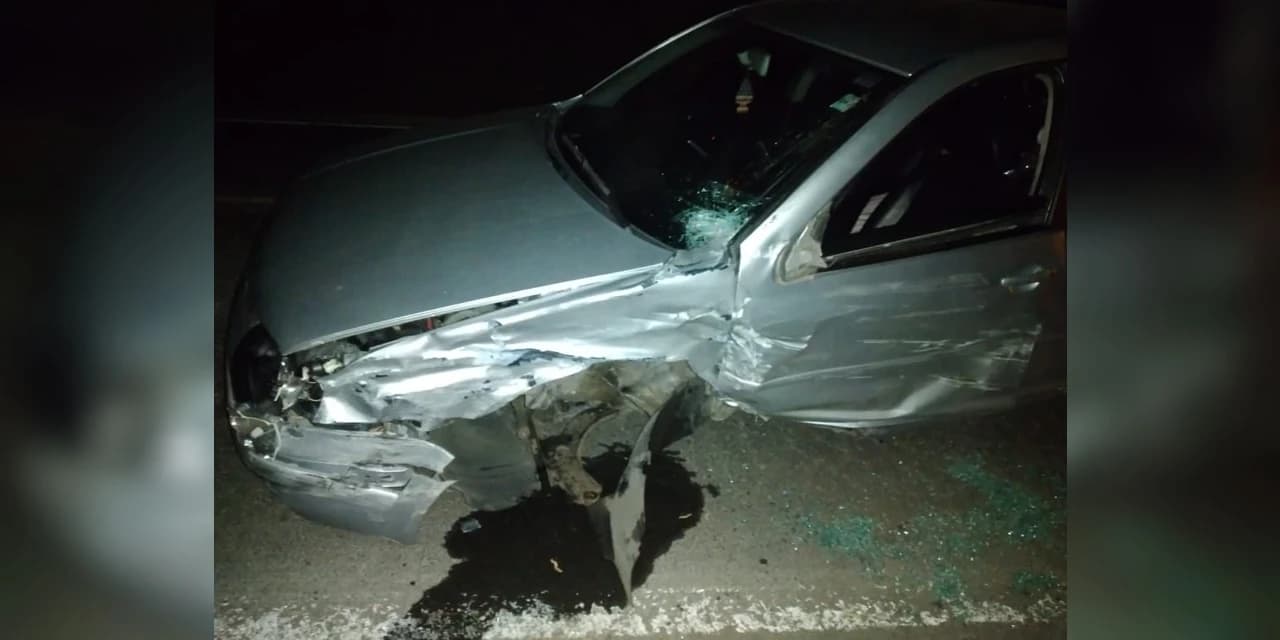 PRF atende colisão frontal na BR 153 em Rio Azul com vitima grave.