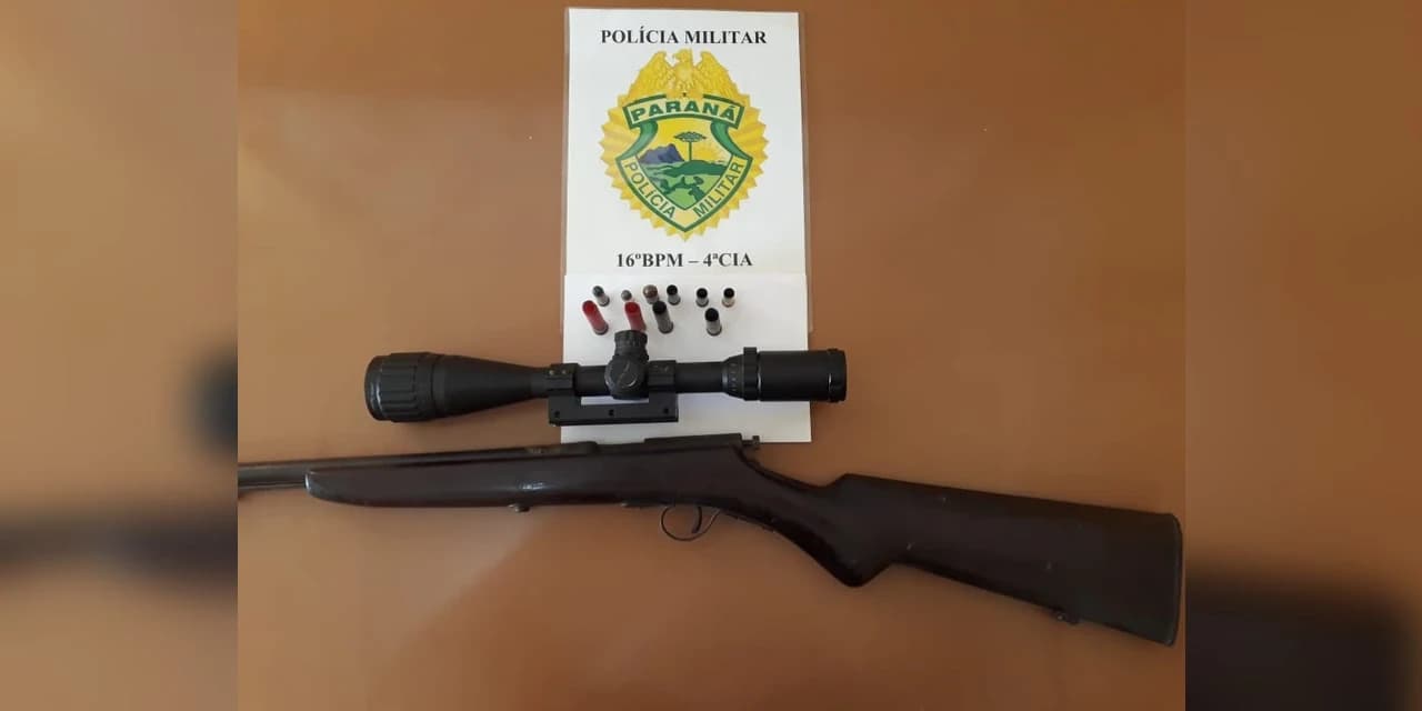Rotam cumpre mandado de busca e apreensão e apreende arma de fogo em Prudentópolis.