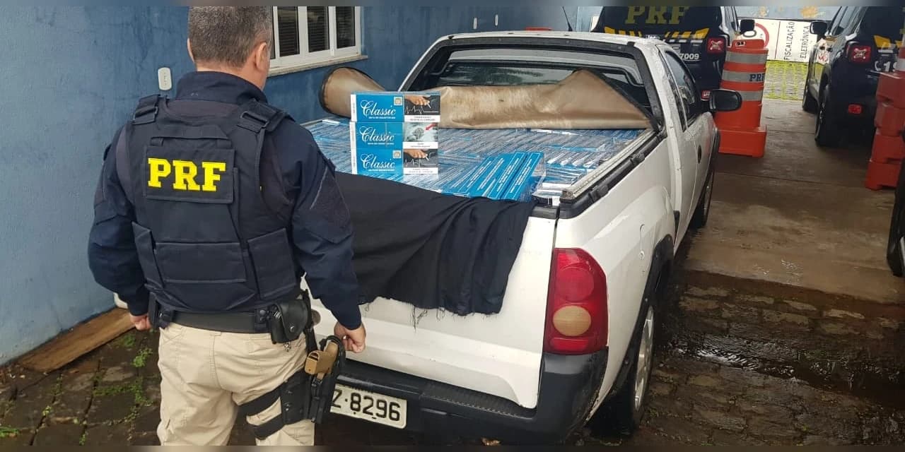 PRF apreende R$ 7,5 mil em cigarros contrabandeados