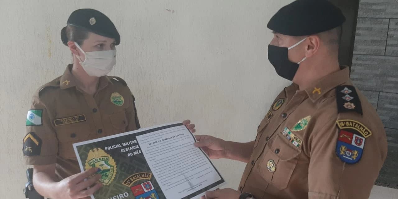 Sd Grazielle da 4º Companhia da Polícia Militar de Prudentópolis recebe homenagem