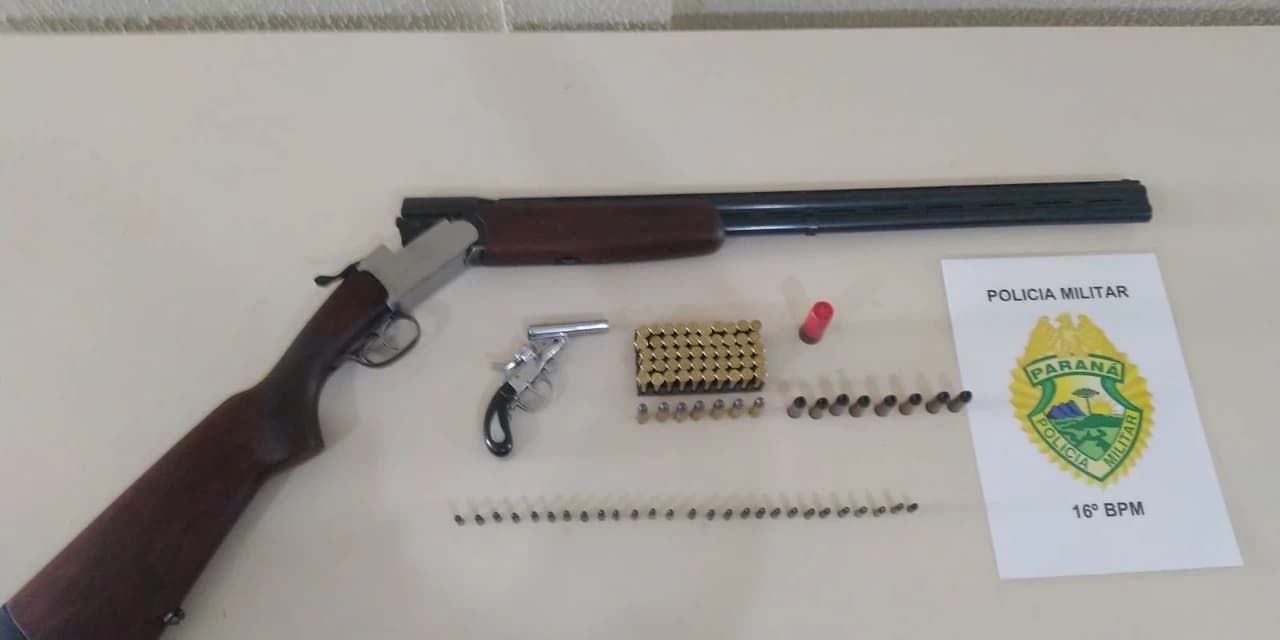 Em Prudentópolis Polícia Militar apreende armas e munições