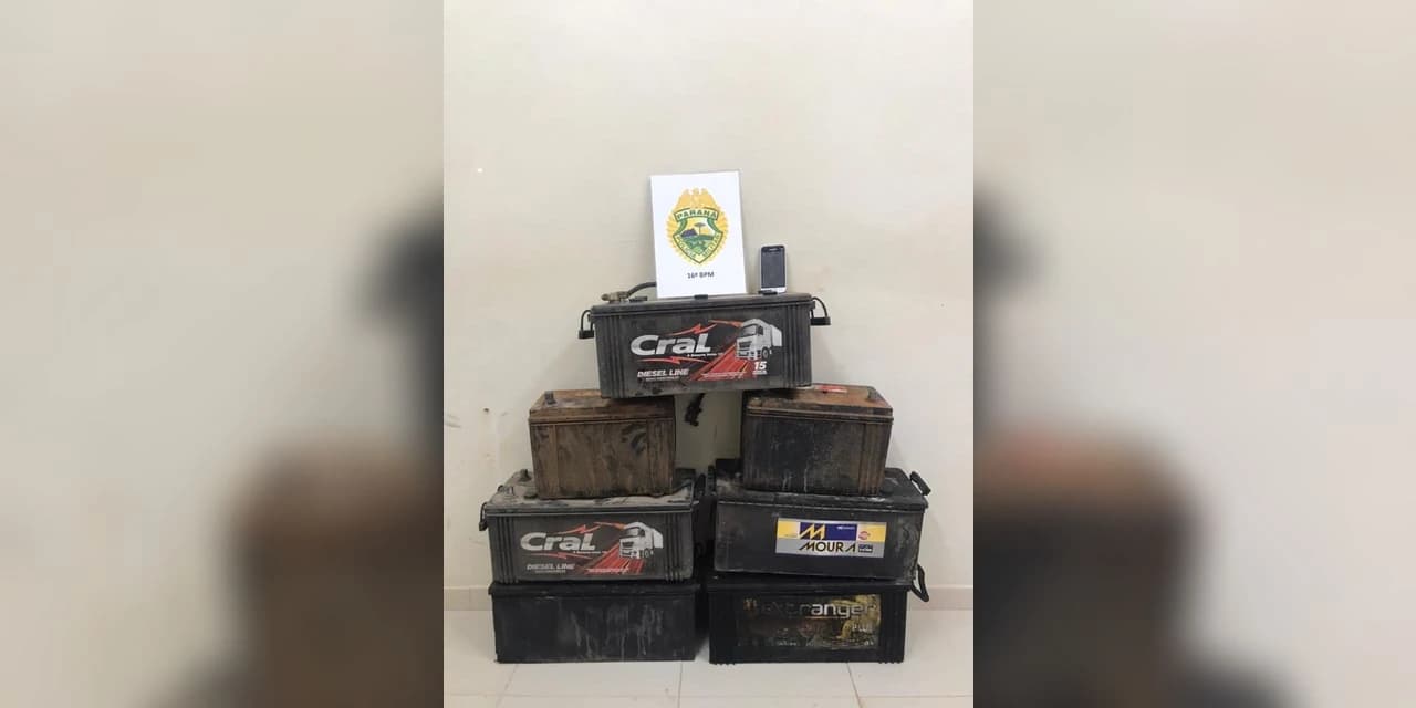 Em Guarapuava Polícia Militar recupera baterias furtadas