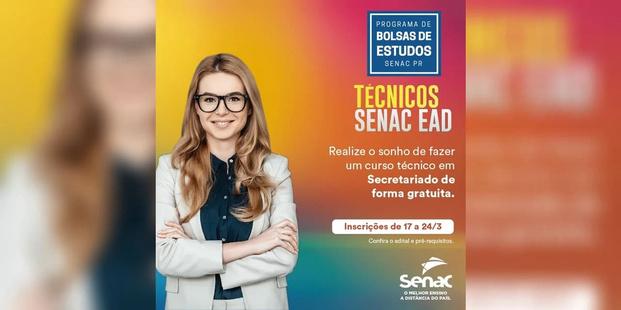 Senac Prudentópolis está com vagas gratuitas para os cursos de Informática e Secretariado