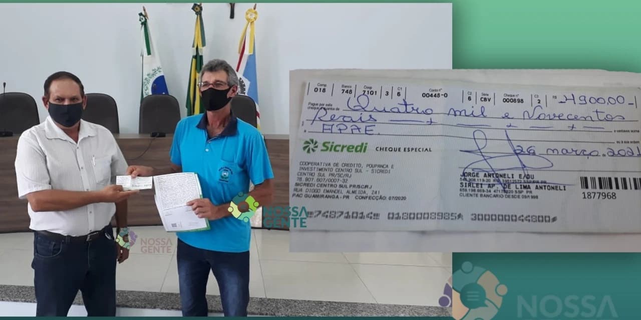 TV NOSSA GENTE: Vereador Jorge Antoneli vai doar mensalmente 61,7% de seus subsídios para a Apae de Guamiranga