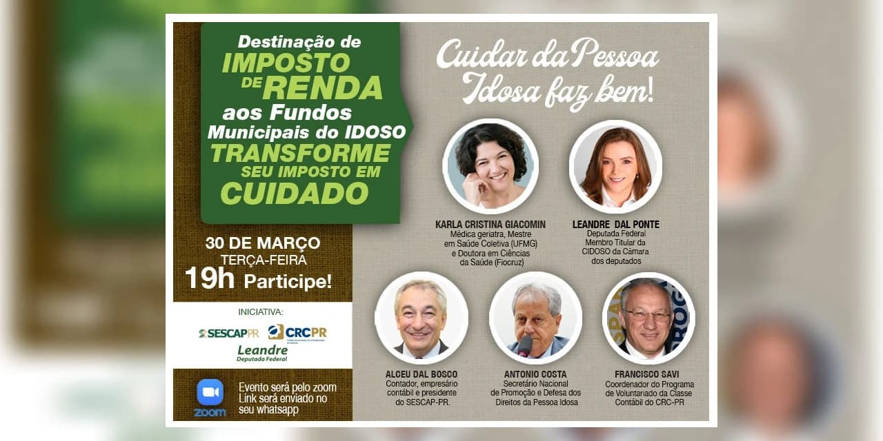Evento orienta sobre destinação do Imposto de Renda para Fundo Municipal do Idoso