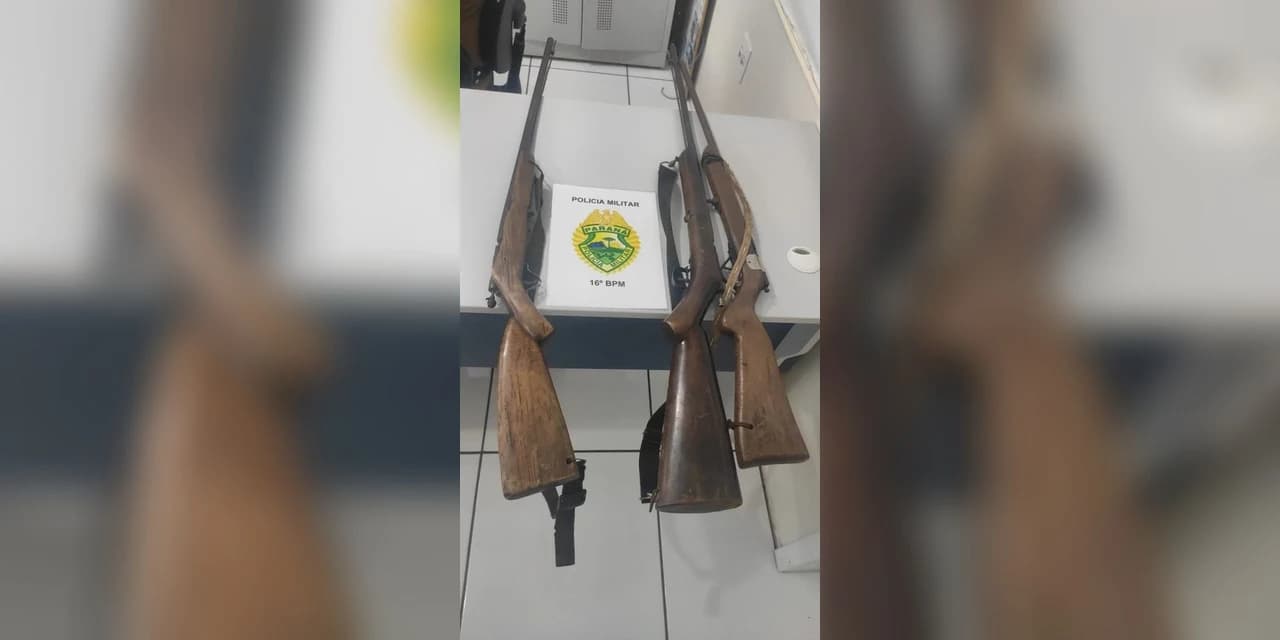 Polícia Militar apreende 3 espingardas na Serra da Esperança interior de Prudentópolis
