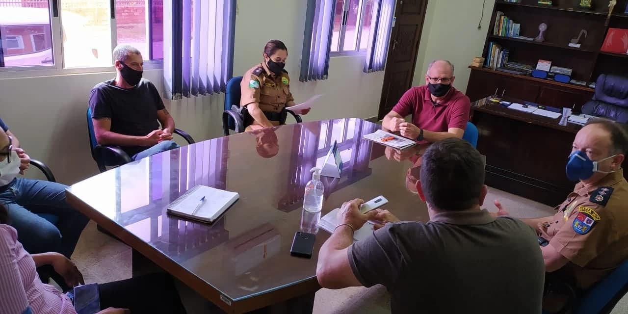 Prefeito de Guamiranga Marcos Chiaradia se reúne com o comando da 8ª Cipm