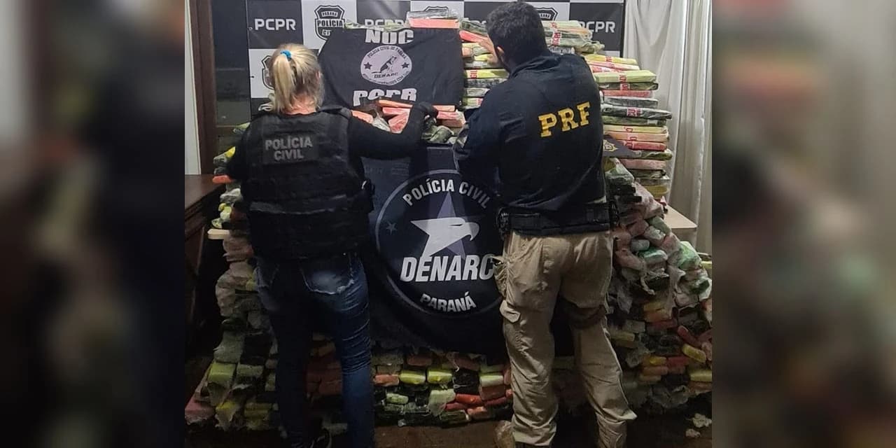 PCPR e PRF apreendem mais de 1,6 toneladas de maconha no pedágio de Cascavel