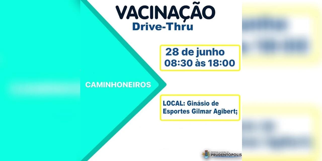 Prudentópolis: Cronograma de vacinação contra a covid-19 para caminhoneiros