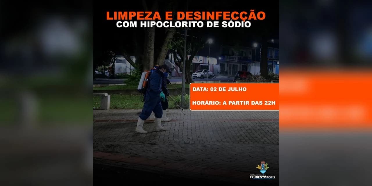 Prefeitura informa limpeza e desinfecção das ruas nesta sexta-feira (2)