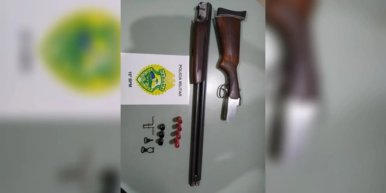 Sujeitos são apreendidos com espingarda, no interior de Prudentópolis