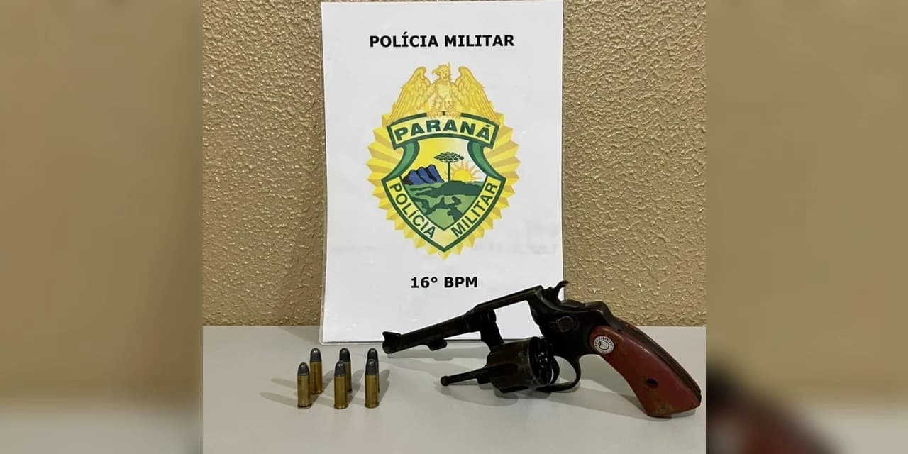 Jovem é preso após realizar ameaças com arma de fogo, em Pinhão