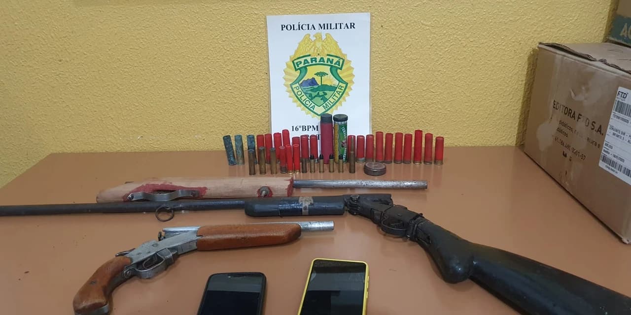 Durante operação polícia apreende armas e munições na Serra da Gralha interior de Prudentópolis
