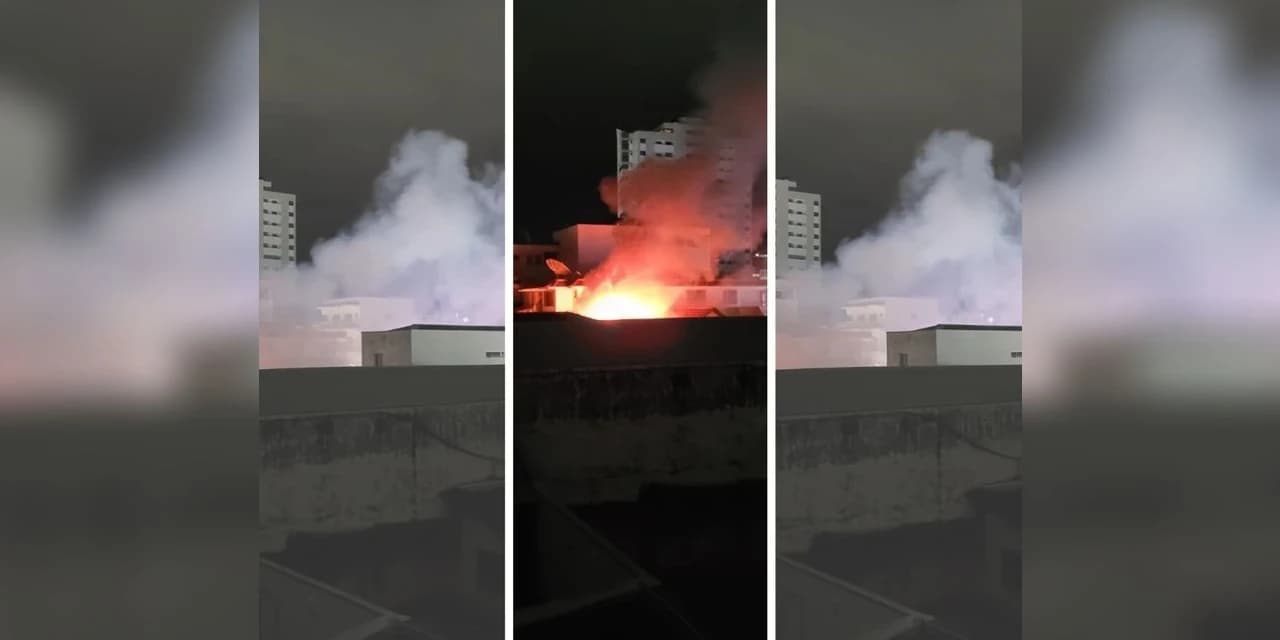 Bombeiros apagam incêndio em pizzaria, no Centro de Prudentópolis