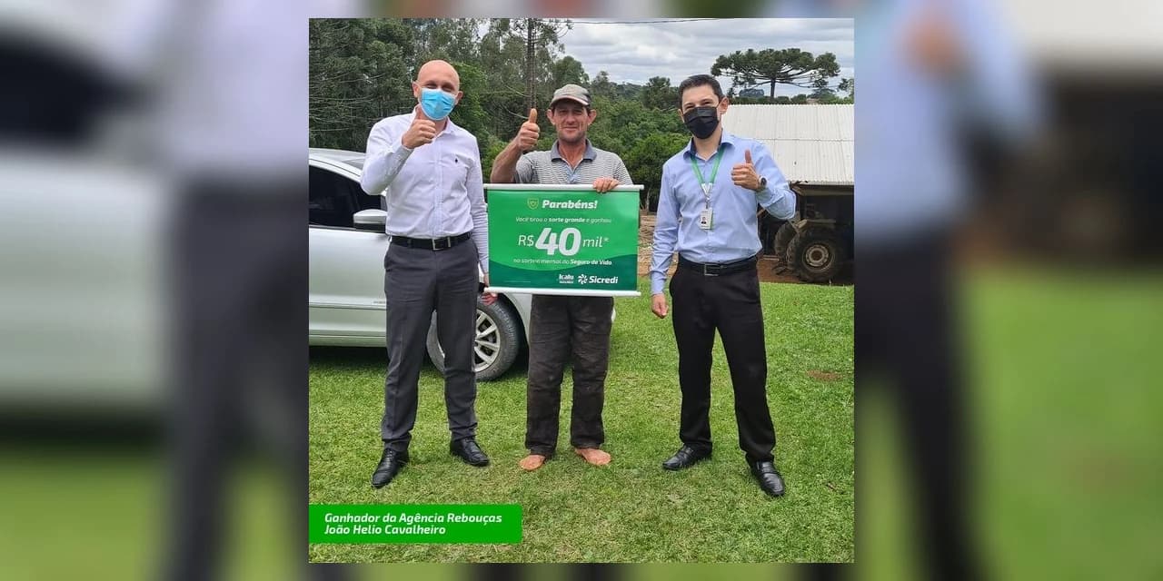 Associado da Sicredi de Rebouças recebe prêmio de R$ 40 mil em sorteio do Seguro de Vida Icatu