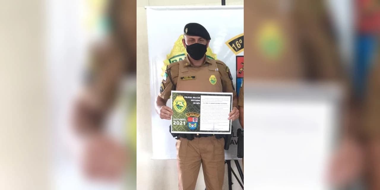 Policial de Prudentópolis é destaque do mês de outubro no 16º Batalhão de Polícia Militar