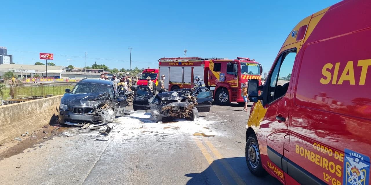 Acidente deixa três pessoas gravemente feridas na PR 466, em Guarapuava