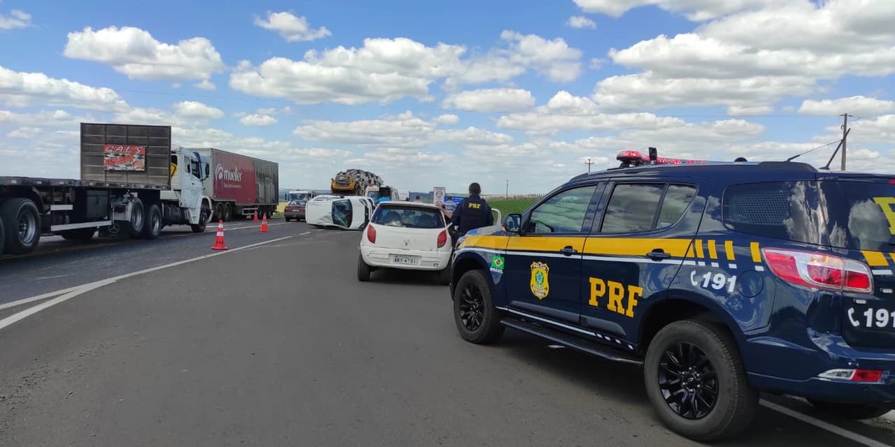 PRF atende acidente na PR 277, em Candói