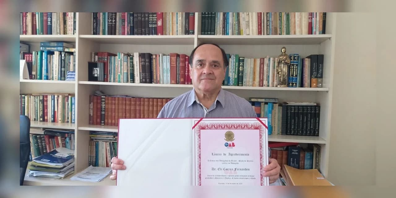 Advogado Eli Correa Fernandes recebe homenagem da OAB-PR pela trajetória na profissão