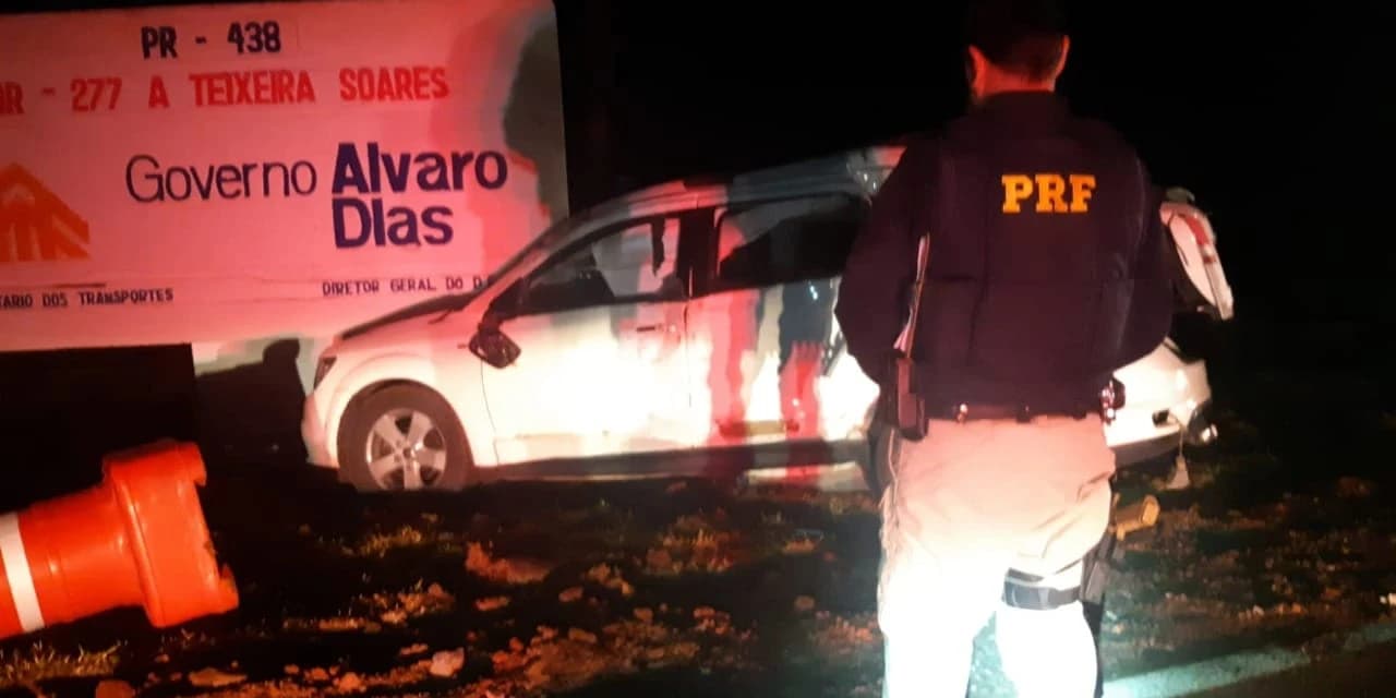 PRF atende gravíssimo acidente com óbito na BR 277 no trevo de acesso à Fernandes Pinheiro