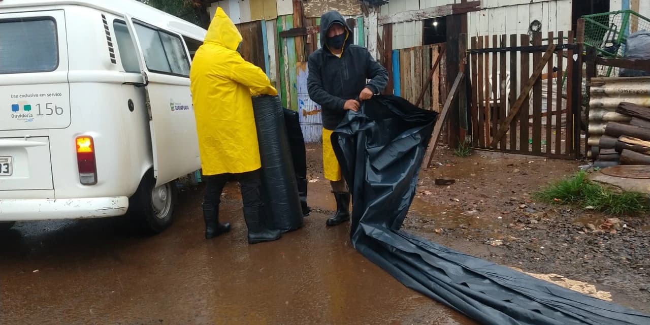 Defesa Civil faz atendimentos a casos de alagamentos e destelhamentos em Guarapuava
