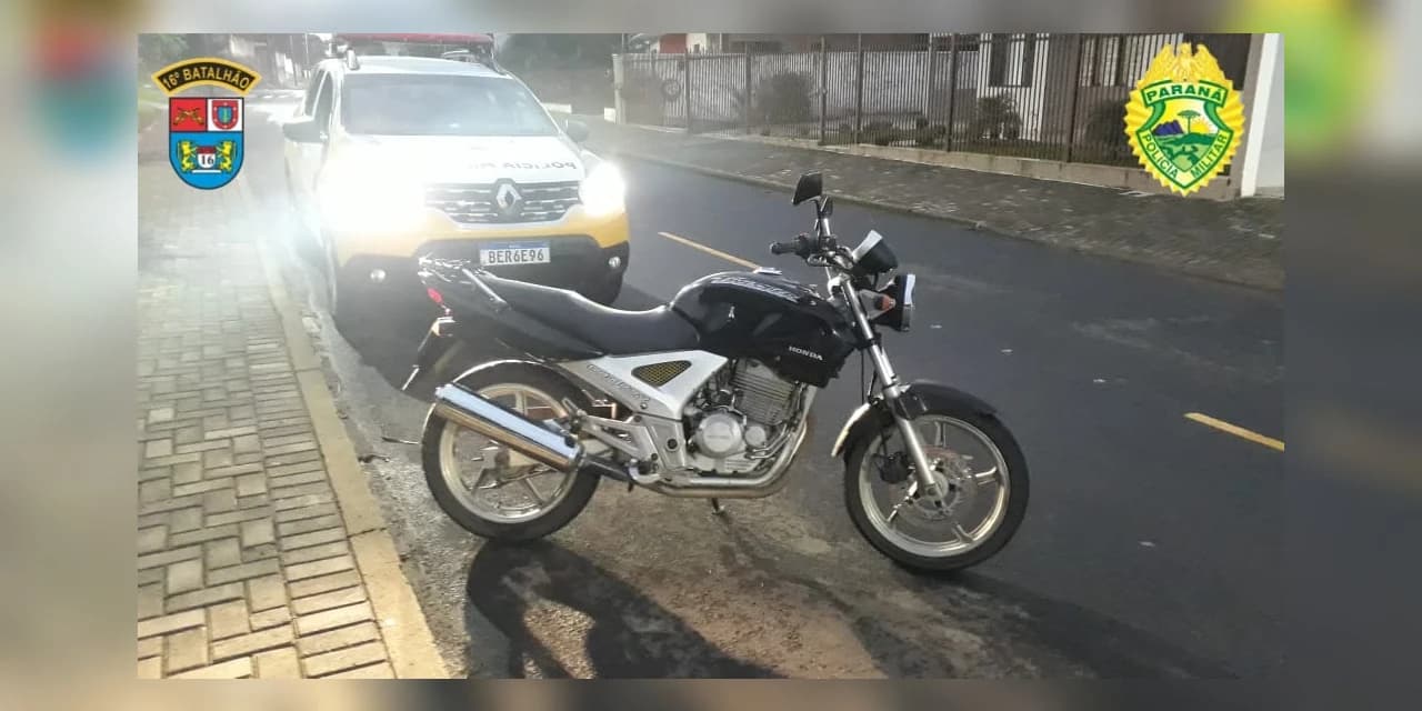 Polícia recupera moto furtada na área central de Prudentópolis