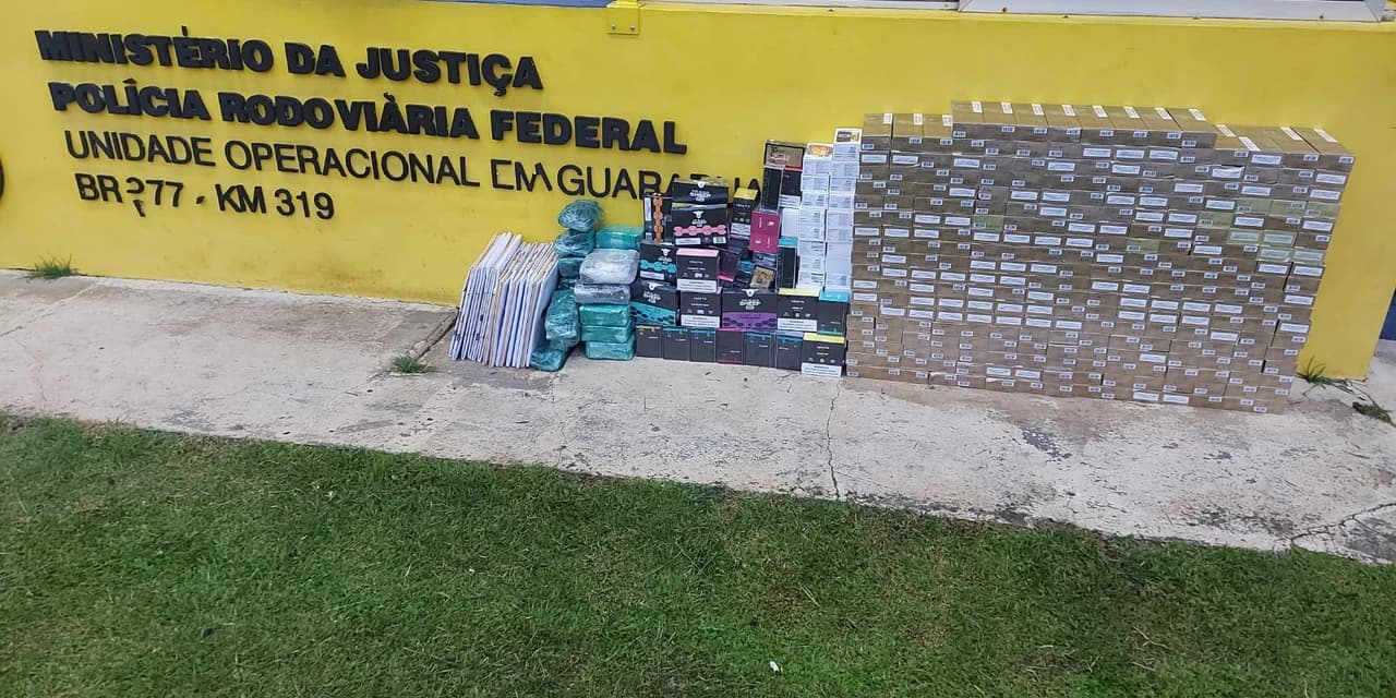 PRF apreende cigarros e eletrônicos em Guarapuava