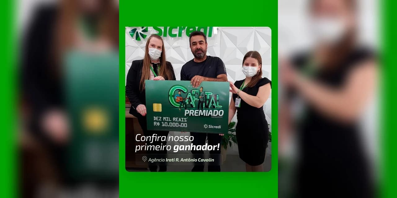 Associado do Sicredi de Irati recebe R$ 10 mil em Promoção Capital Premiado