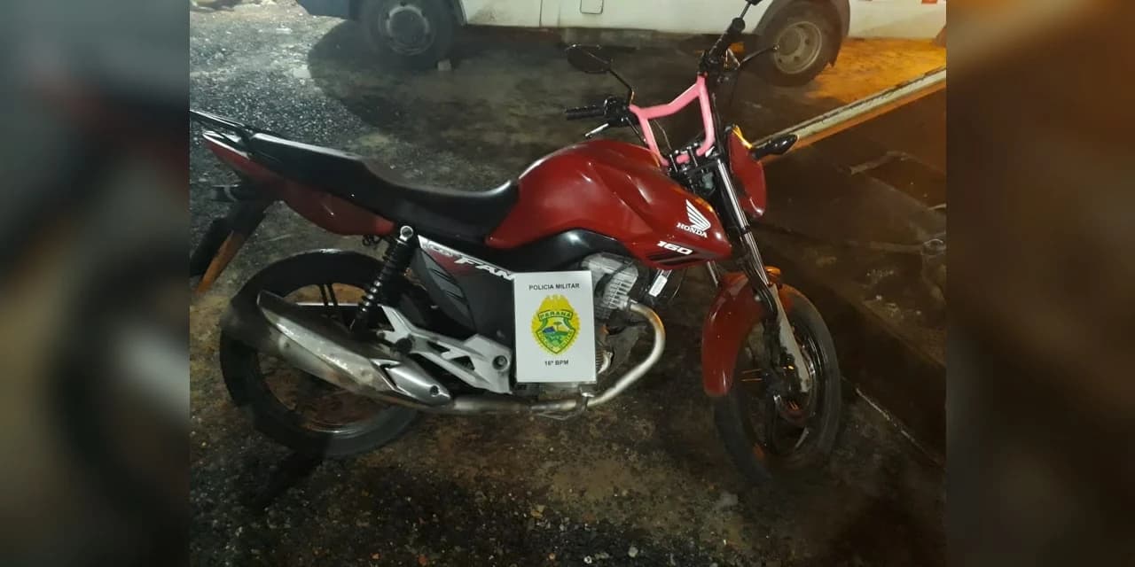 Em Prudentópolis polícia militar recupera moto roubada em Guarapuava