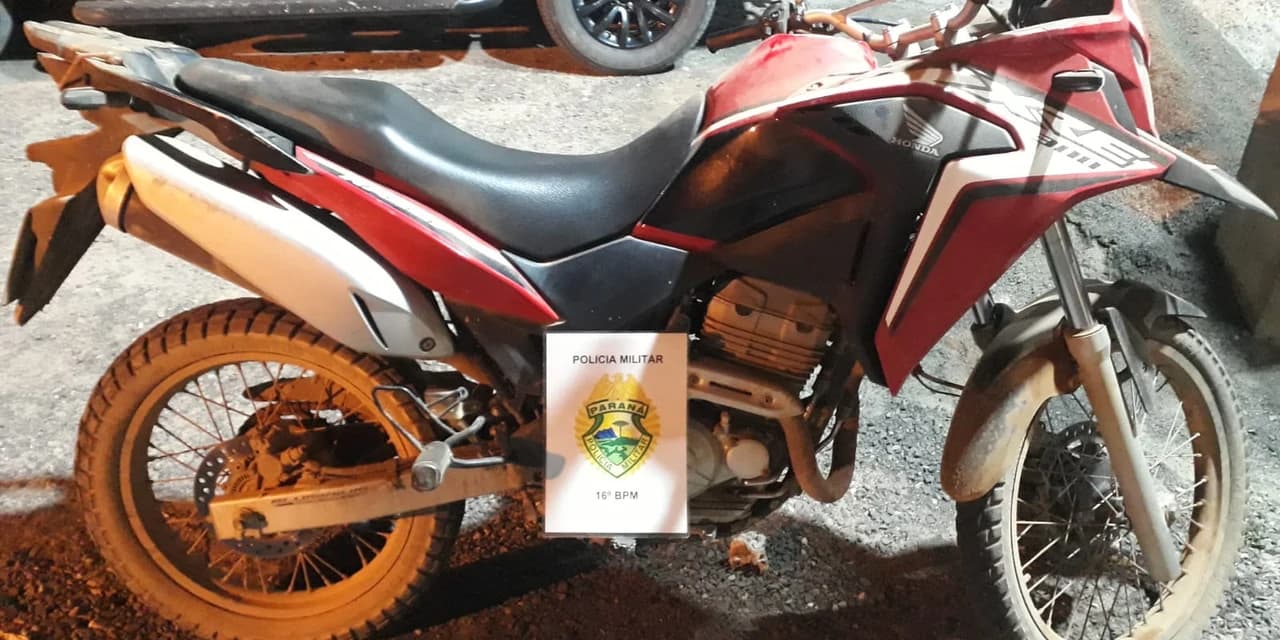 Moto, arma e munições são apreendidos na Linha União interior de Prudentópolis