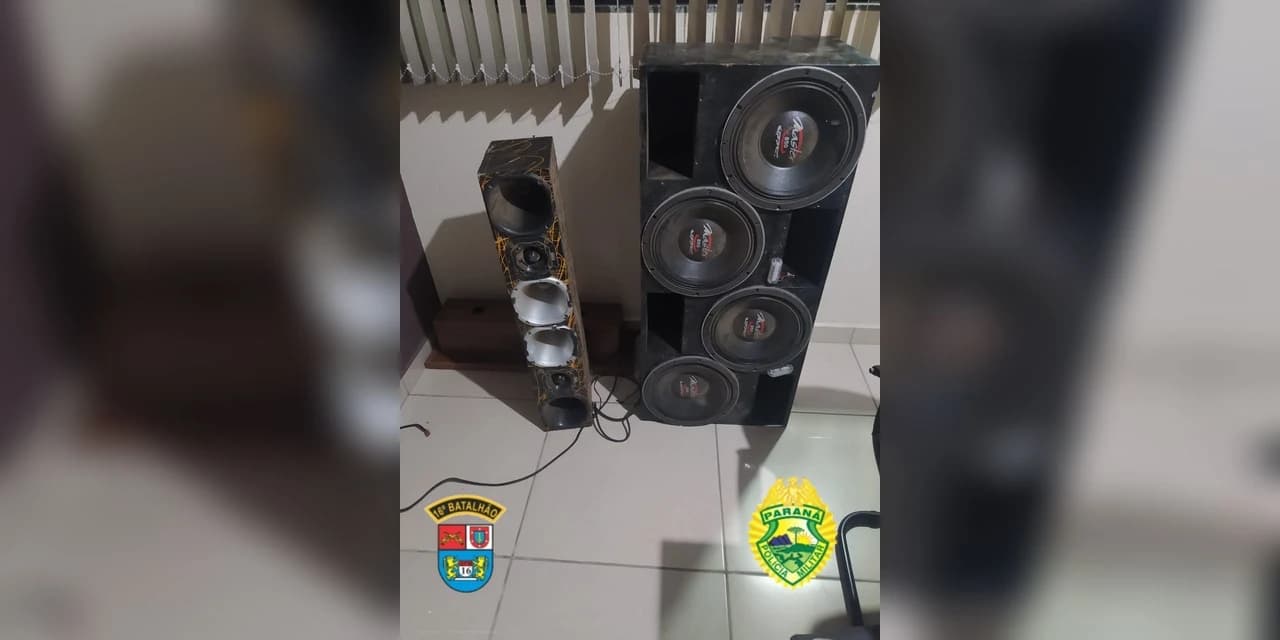 Veículo Montana transitava em Prudentópolis com o som alto
