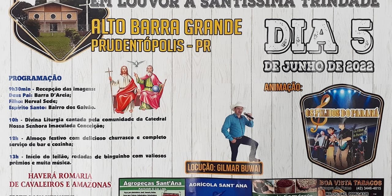 Alto Barra Grande realiza festa em louvor a Santíssima Trindade neste domingo (5)