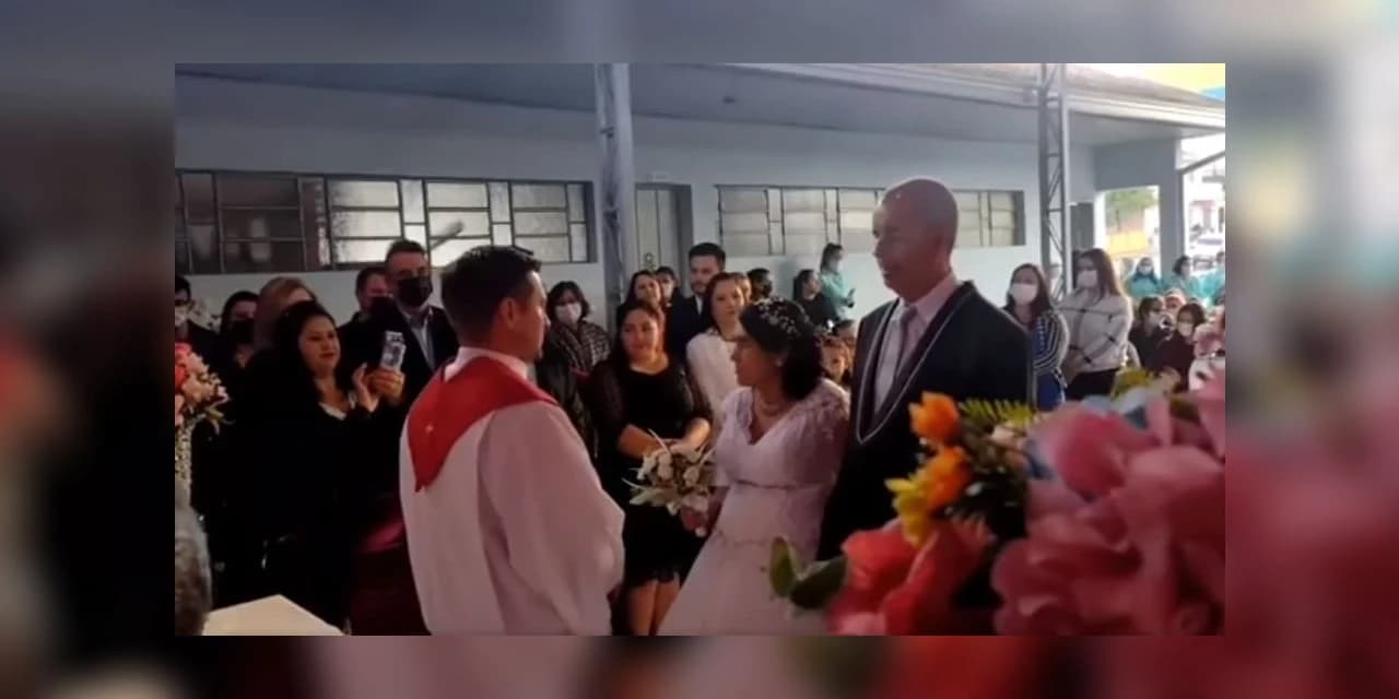 Casamento é realizado no Lar dos Idosos São Vicente de Paulo, em Imbituva