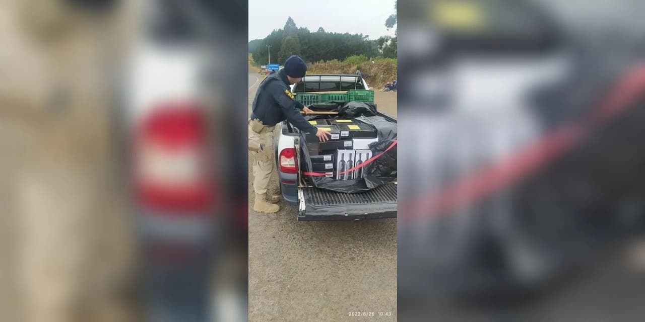PRF apreende veículo carregado de vinhos em Guarapuava